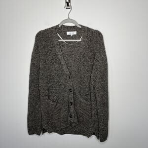 John + Jenn Sweater Womens Large Marled Button Cardigan Pockets Cotton Grandpa‎